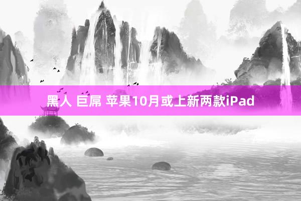 黑人 巨屌 苹果10月或上新两款iPad