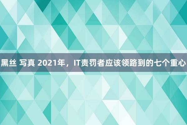 黑丝 写真 2021年，IT责罚者应该领路到的七个重心