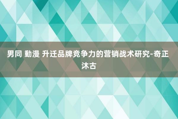 男同 動漫 升迁品牌竞争力的营销战术研究-奇正 沐古