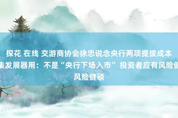 探花 在线 交游商协会徐忠说念央行两项提拔成本市集发展器用：不是“央行下场入市” 投资者应有风险健硕