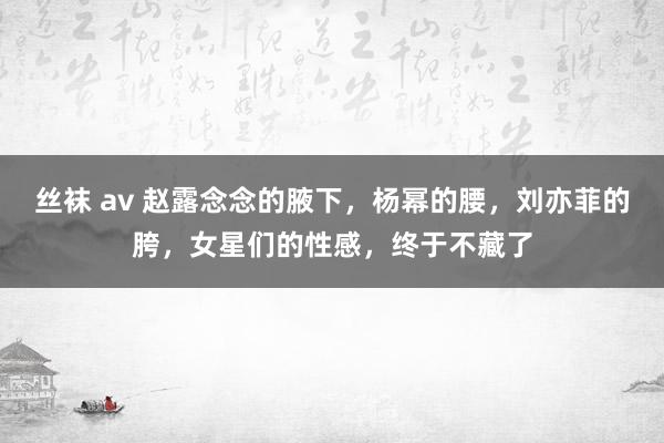 丝袜 av 赵露念念的腋下，杨幂的腰，刘亦菲的胯，女星们的性感，终于不藏了