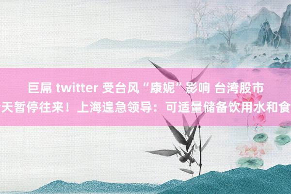 巨屌 twitter 受台风“康妮”影响 台湾股市今天暂停往来！上海遑急领导：可适量储备饮用水和食品