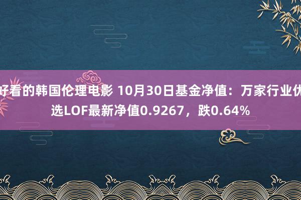 好看的韩国伦理电影 10月30日基金净值：万家行业优选LOF最新净值0.9267，跌0.64%