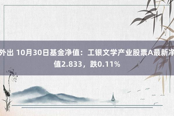 外出 10月30日基金净值：工银文学产业股票A最新净值2.833，跌0.11%