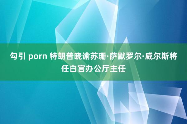 勾引 porn 特朗普晓谕苏珊·萨默罗尔·威尔斯将任白宫办公厅主任