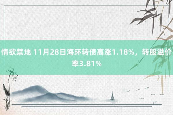 情欲禁地 11月28日海环转债高涨1.18%，转股溢价率3.81%