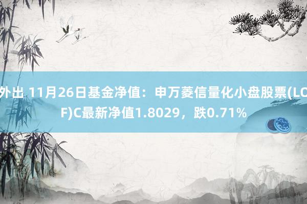 外出 11月26日基金净值：申万菱信量化小盘股票(LOF)C最新净值1.8029，跌0.71%