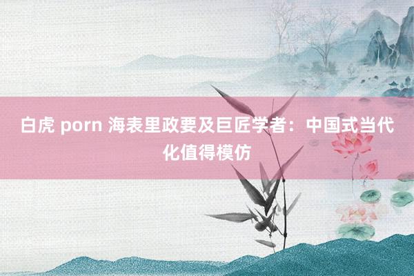 白虎 porn 海表里政要及巨匠学者：中国式当代化值得模仿