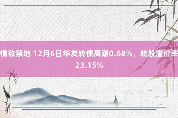 情欲禁地 12月6日华友转债高潮0.68%，转股溢价率23.15%