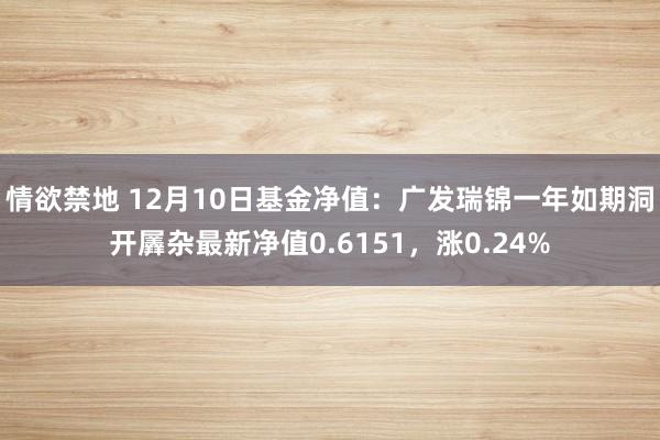 情欲禁地 12月10日基金净值：广发瑞锦一年如期洞开羼杂最新净值0.6151，涨0.24%