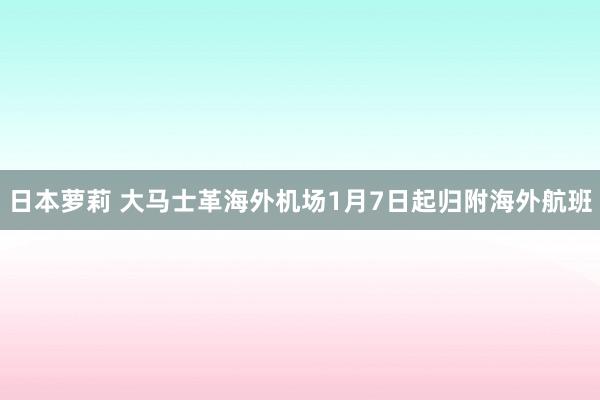 日本萝莉 大马士革海外机场1月7日起归附海外航班