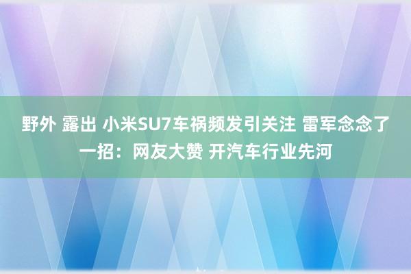 野外 露出 小米SU7车祸频发引关注 雷军念念了一招：网友大赞 开汽车行业先河