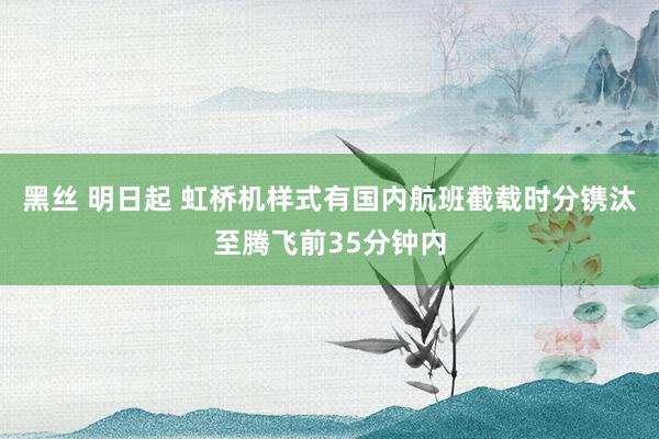 黑丝 明日起 虹桥机样式有国内航班截载时分镌汰至腾飞前35分钟内