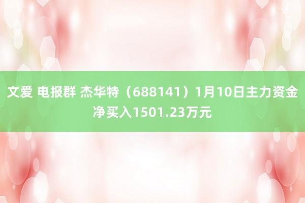 文爱 电报群 杰华特（688141）1月10日主力资金净买入1501.23万元