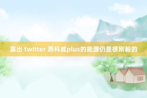 露出 twitter 昂科威plus的能源仍是很刚毅的