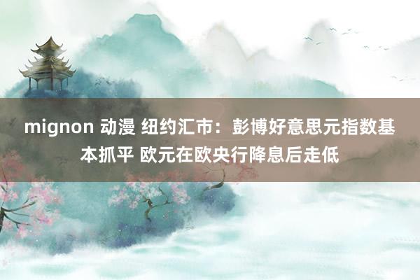 mignon 动漫 纽约汇市：彭博好意思元指数基本抓平 欧元在欧央行降息后走低