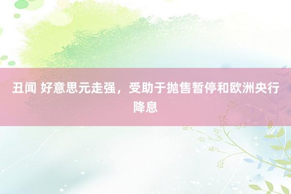 丑闻 好意思元走强，受助于抛售暂停和欧洲央行降息
